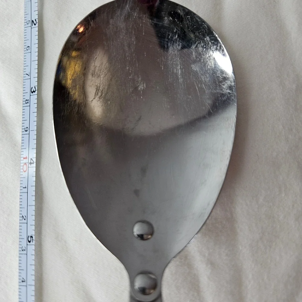 Imperial Veri-Sharp‎ Vtg Serving Spoon Stainless Steel Wood Handle Made in USA